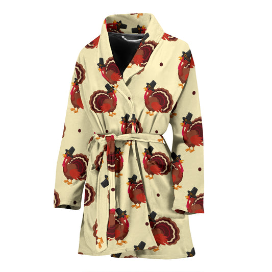 Thanksgiving Print Design LKS3010 Women Bathrobe