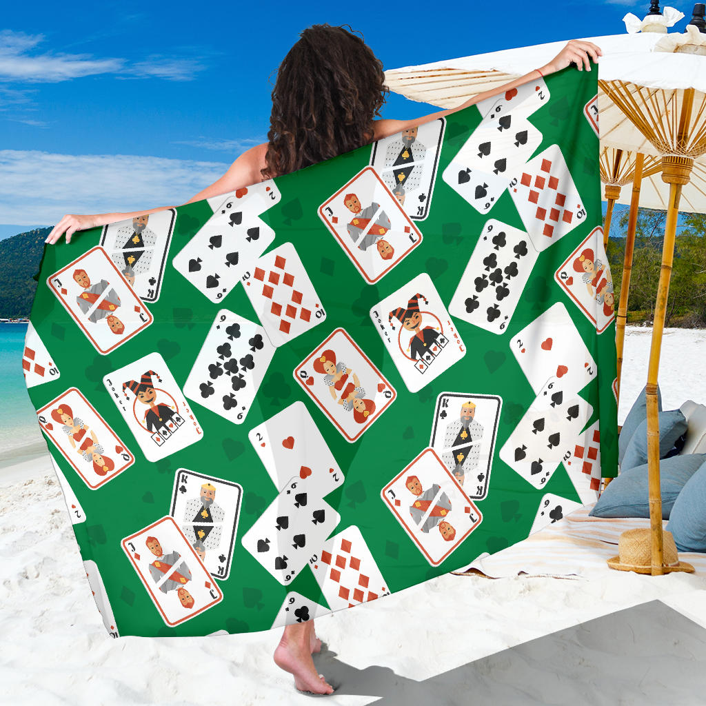 Poker Cards Pattern Print Design A03 Sarong Pareo Wrap