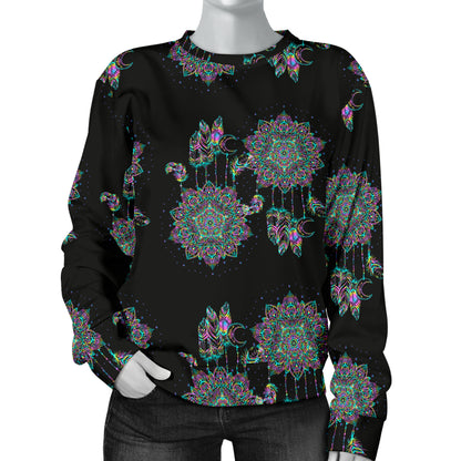 Dream Catcher Colorful Hand Draw Women Long Sleeve Sweatshirt