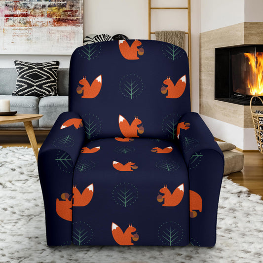 Squirrel Print Design LKS303 Recliner Slipcover with Pocket