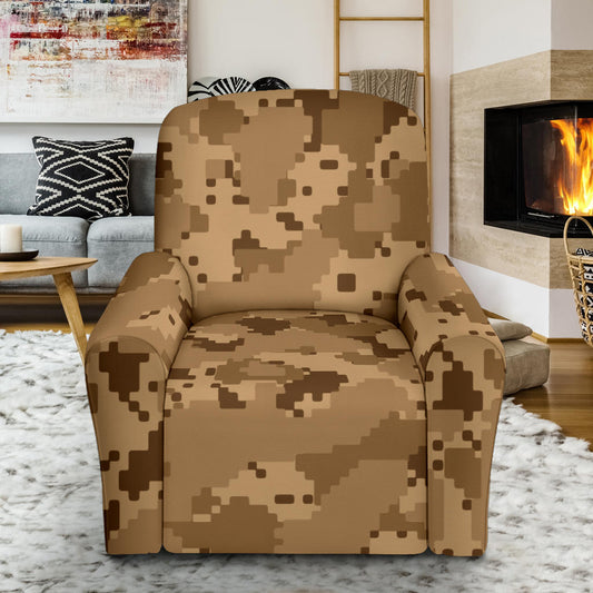 ACU Desert Digital Pattern Print Design 01 Recliner Slipcover with Pocket