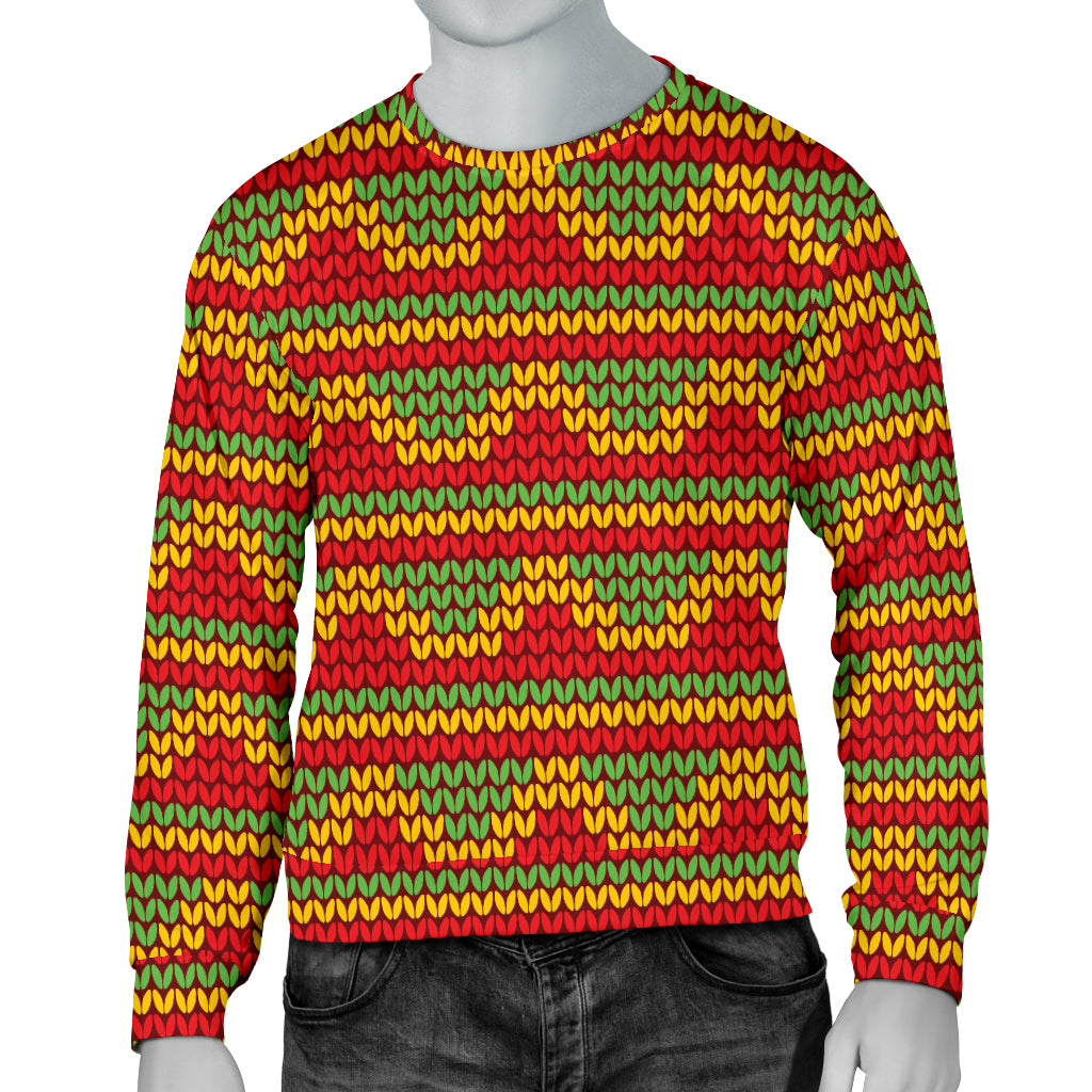 Rasta Reggae Color Print Men Long Sleeve Sweatshirt