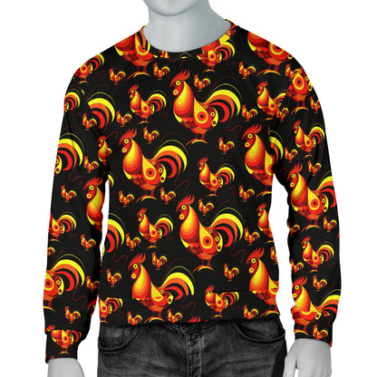 Rooster Print Themed Men Long Sleeve Sweatshirt