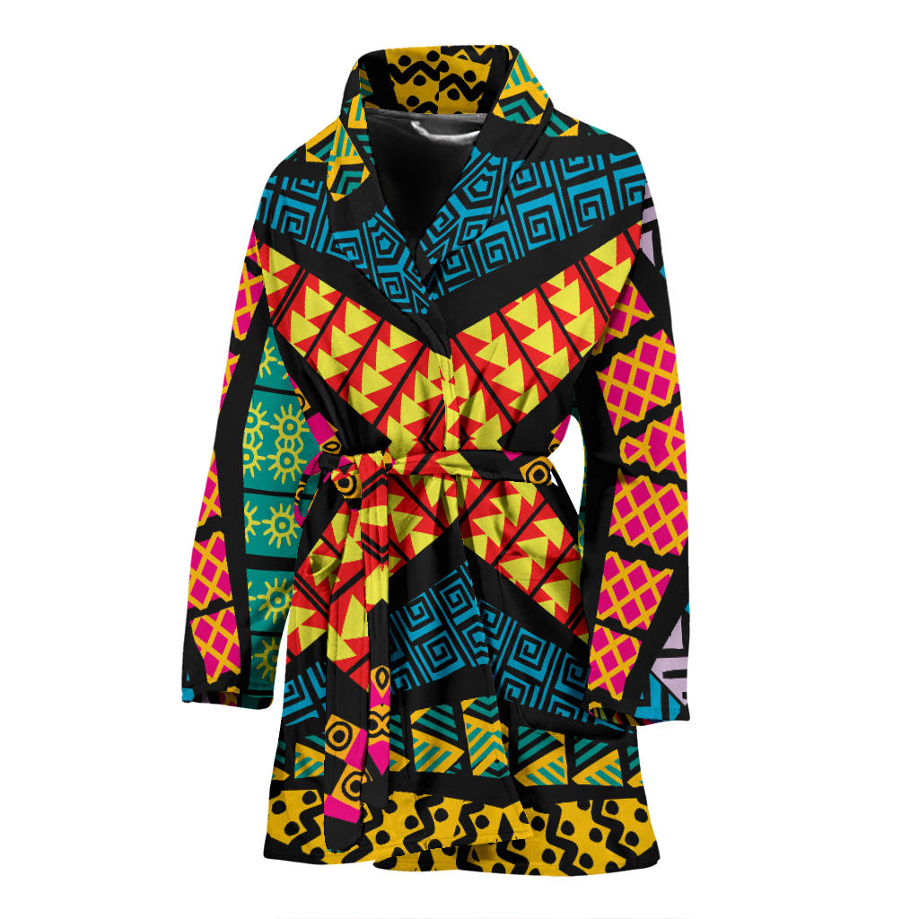 Kaleidoscope Pattern Print Design 05 Women Bathrobe