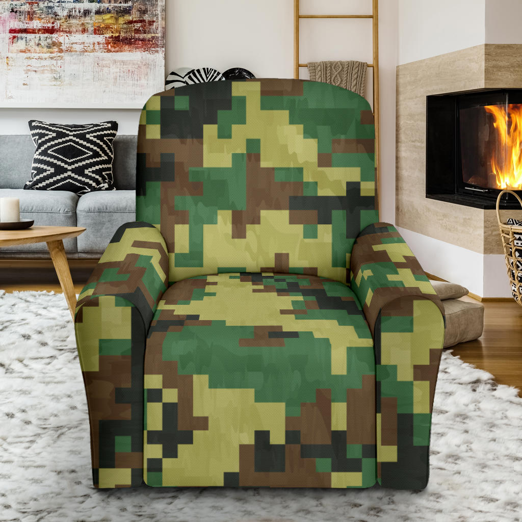ACU Army Digital Pattern Print Design 02 Recliner Slipcover with Pocket