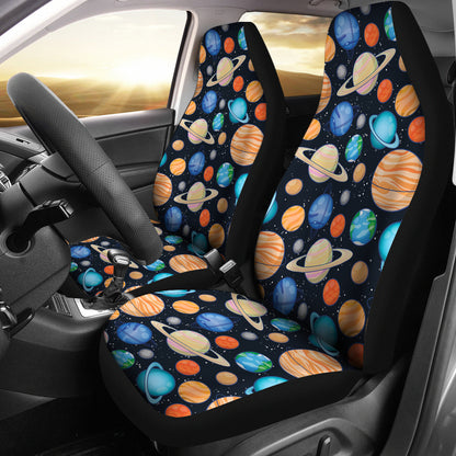 Planet Colorful Print Design LKS301 Car Seat Covers