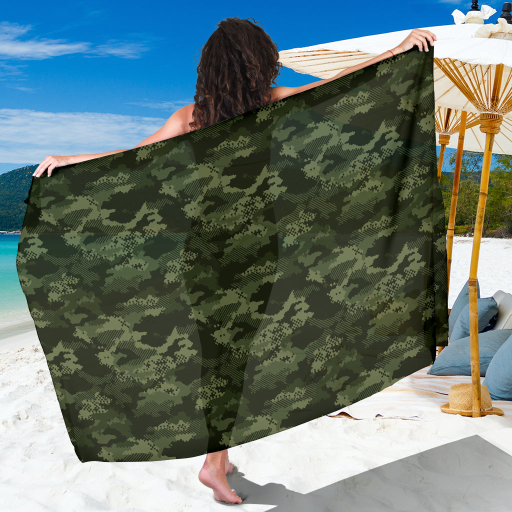Army Camouflage Pattern Print Design 02 Sarong Pareo Wrap
