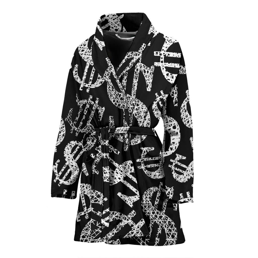 Money Pattern Print Design 02 Women Bathrobe