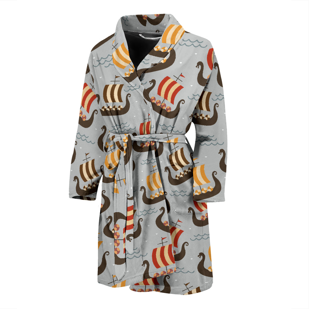Vikings Print Design LKS308 Men Bathrobe