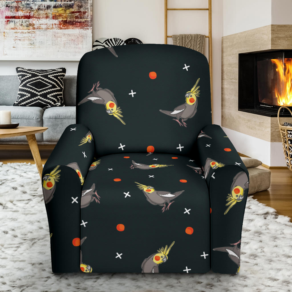Cockatiel Pattern Print Design 02 Recliner Slipcover with Pocket