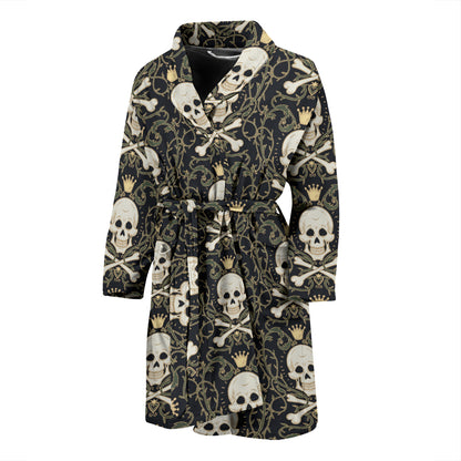 Skull King Print Design LKS307 Men Bathrobe