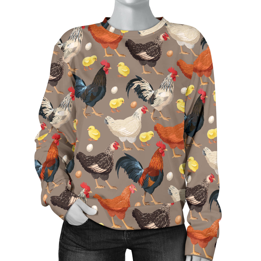 Chicken Evolution Pattern Women Long Sleeve Sweatshirt