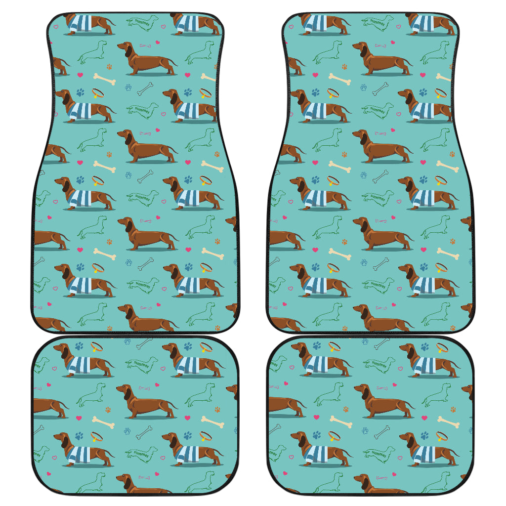 Dachshund Paw Decorative Print Pattern Car Floor Mats Front Back