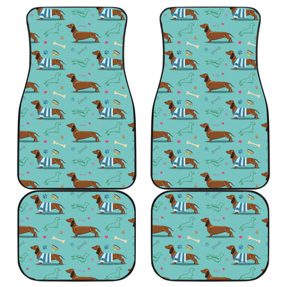 Dachshund Paw Decorative Print Pattern Car Floor Mats Front Back