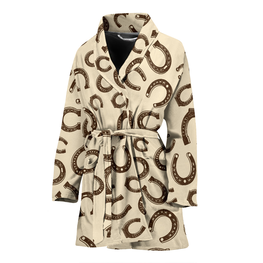 Horseshoe Print Design LKS302 Women Bathrobe