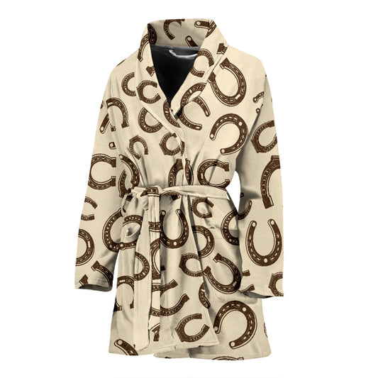 Horseshoe Print Design LKS302 Women Bathrobe