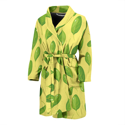 Spinach Print Design LKS302 Men Bathrobe