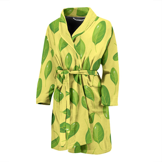 Spinach Print Design LKS302 Men Bathrobe