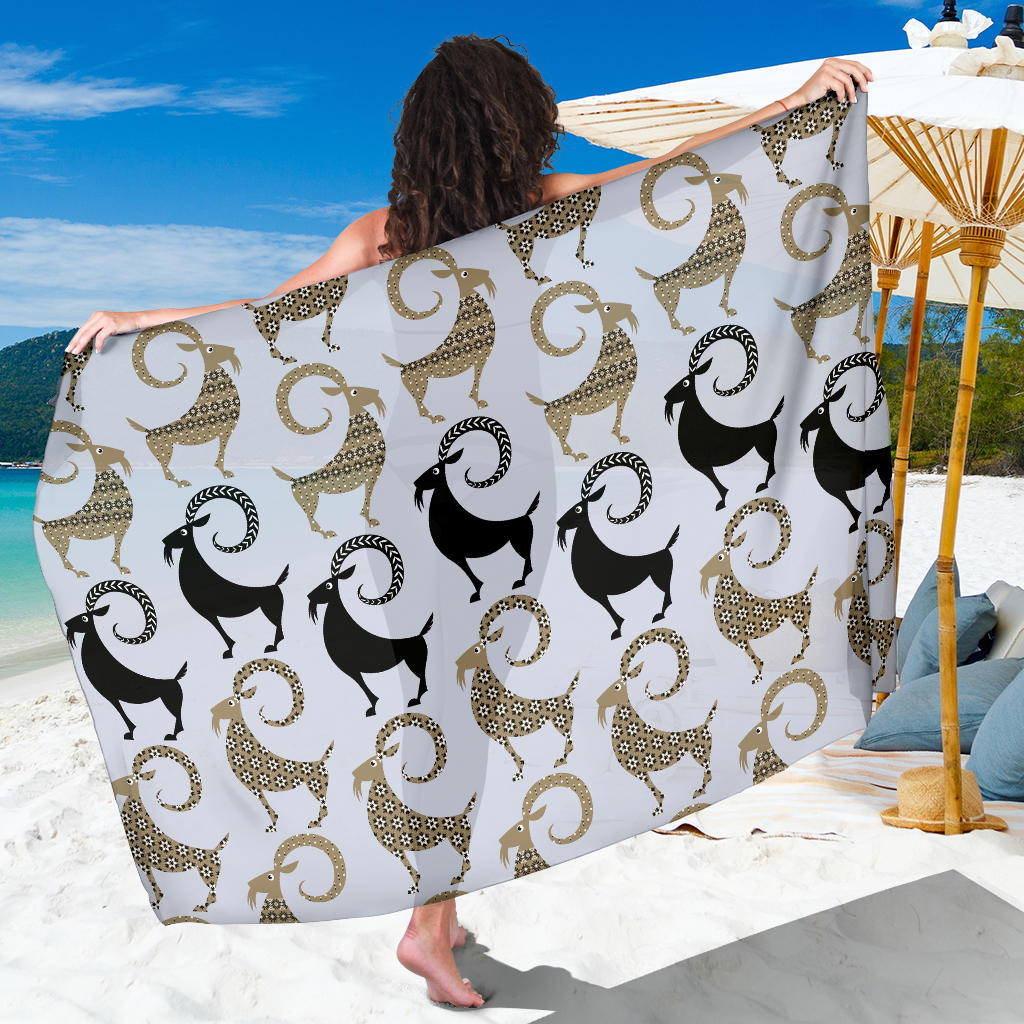 Goat Pattern Print Design 03 Sarong Pareo Wrap