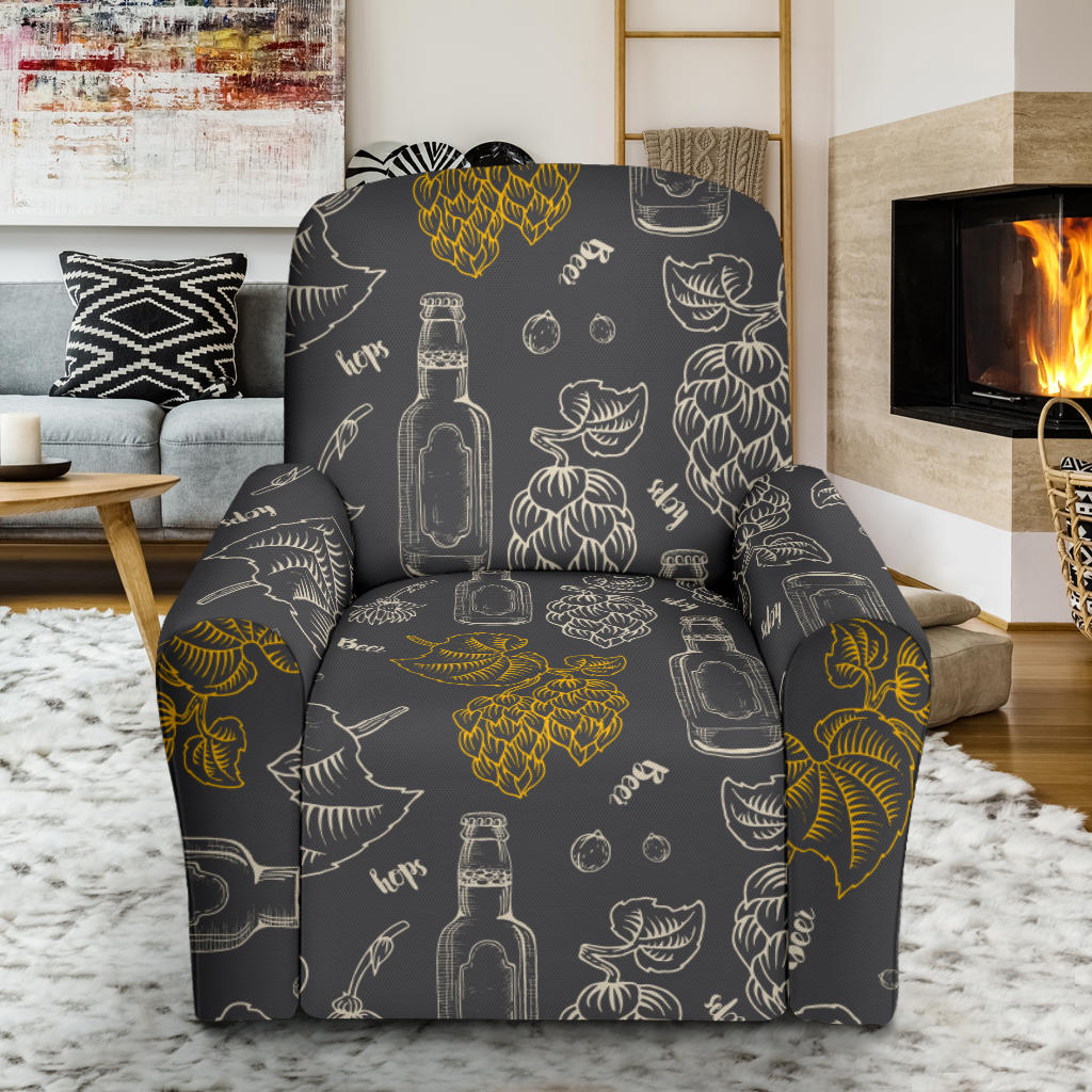 Hope Pattern Print Design 01 Recliner Slipcover with Pocket