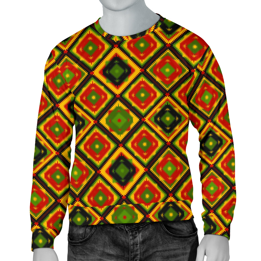 Rasta Reggae Color Pattern Men Long Sleeve Sweatshirt