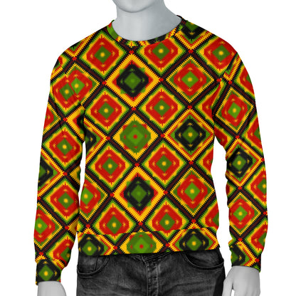 Rasta Reggae Color Pattern Men Long Sleeve Sweatshirt