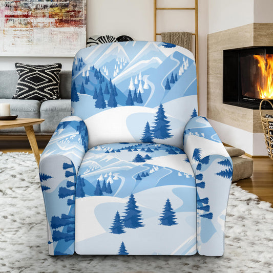 Mountain Pattern Print Design 03 Recliner Slipcover with Pocket