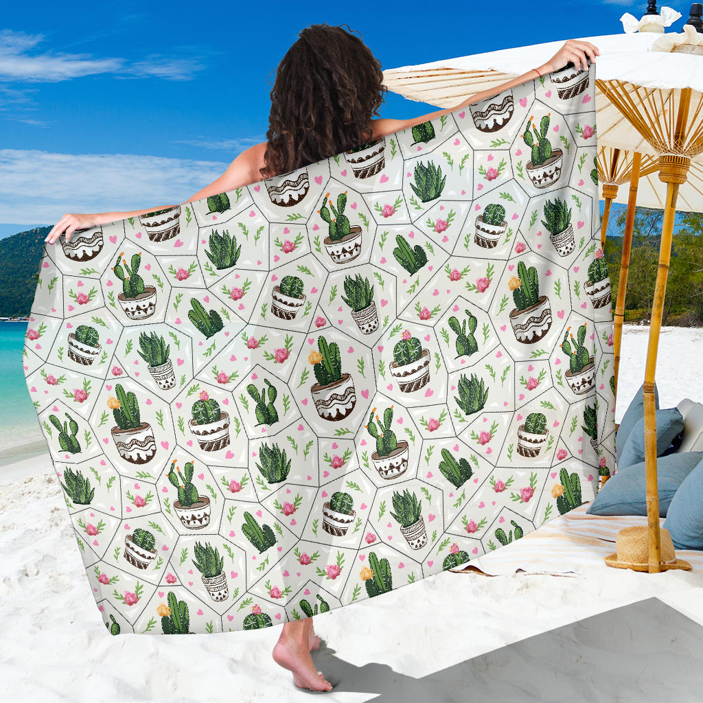 Cactus Pattern Print Design 04 Sarong Pareo Wrap