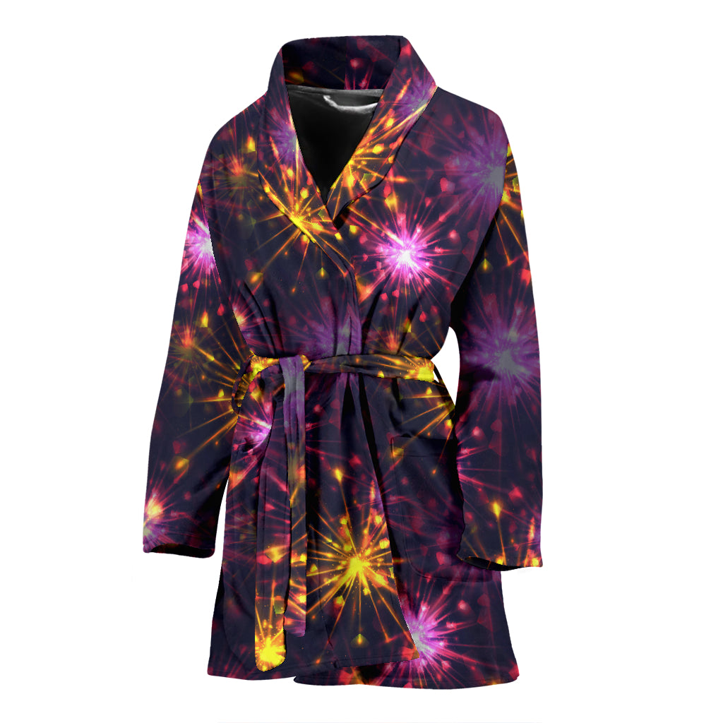 Firework Print Design LKS303 Women Bathrobe