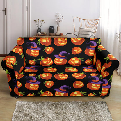 Witch Pumpkin Halloween Print LKS302 Loveseat Couch Slipcover