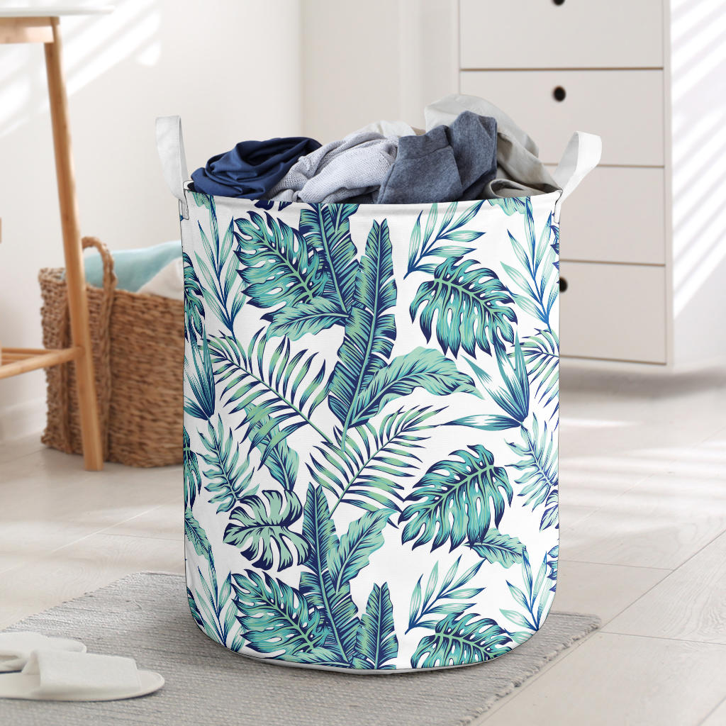 Pattern Tropical Palm Leaves Laundry Basket