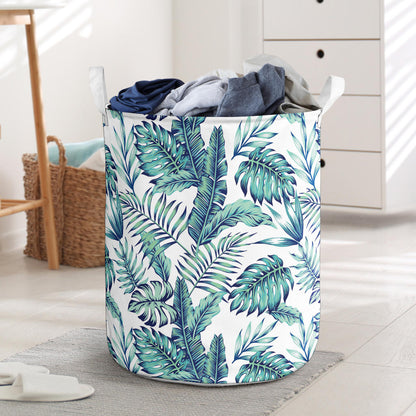 Pattern Tropical Palm Leaves Laundry Basket