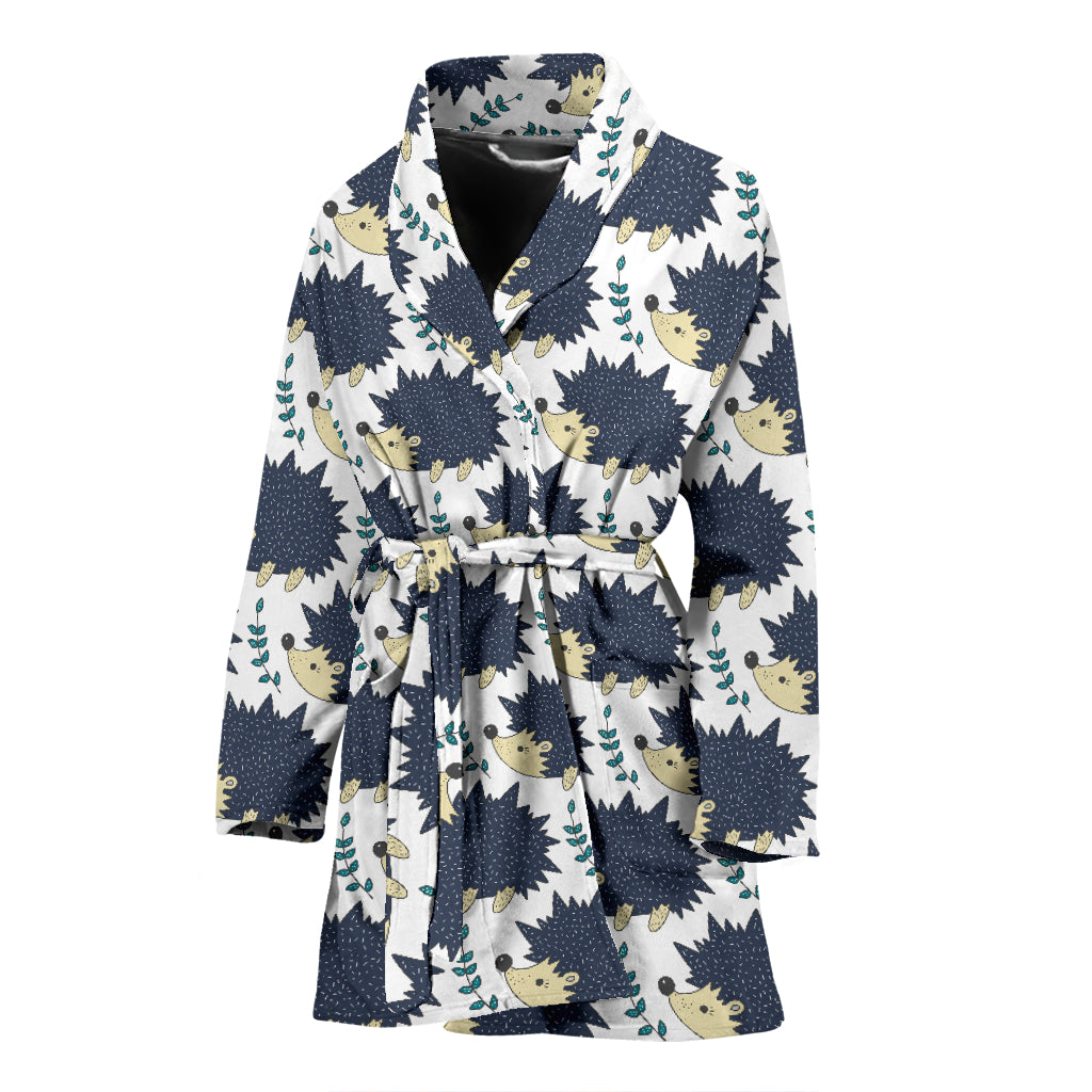 Hedgehog Print Design LKS401 Women Bathrobe