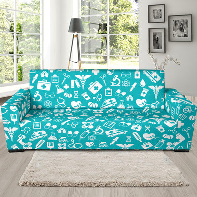 Medical Pattern Print Design 04 Sofa Slipcover