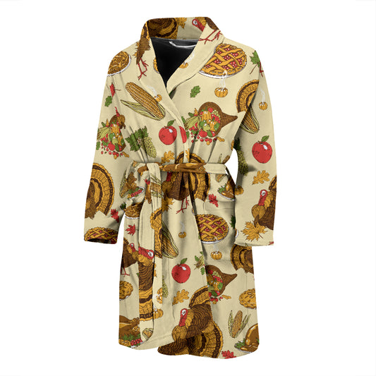 Thanksgiving Print Design LKS302 Men Bathrobe