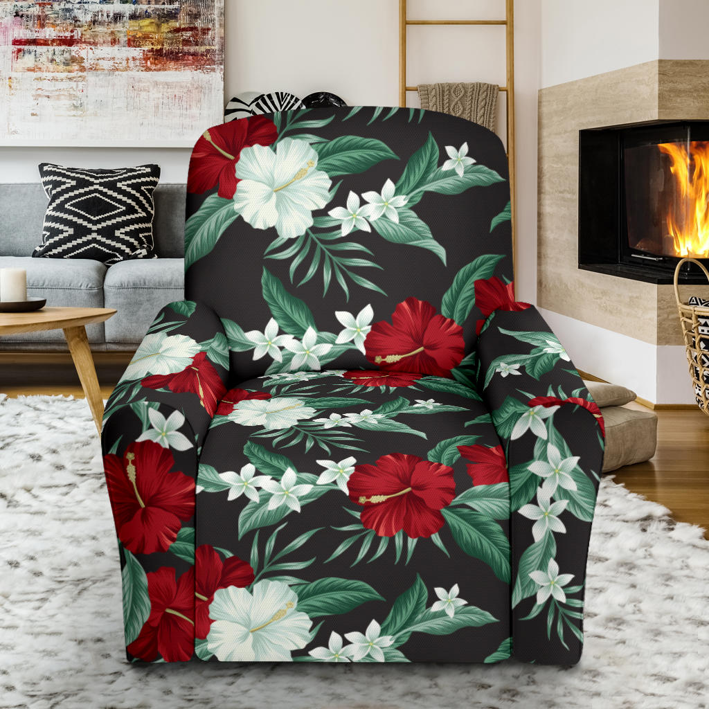 Tropical Flower Print Design LKS303 Recliner Slipcover with Pocket