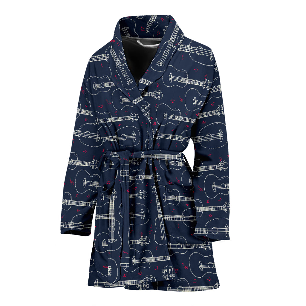 Ukulele Print Design LKS401 Women Bathrobe