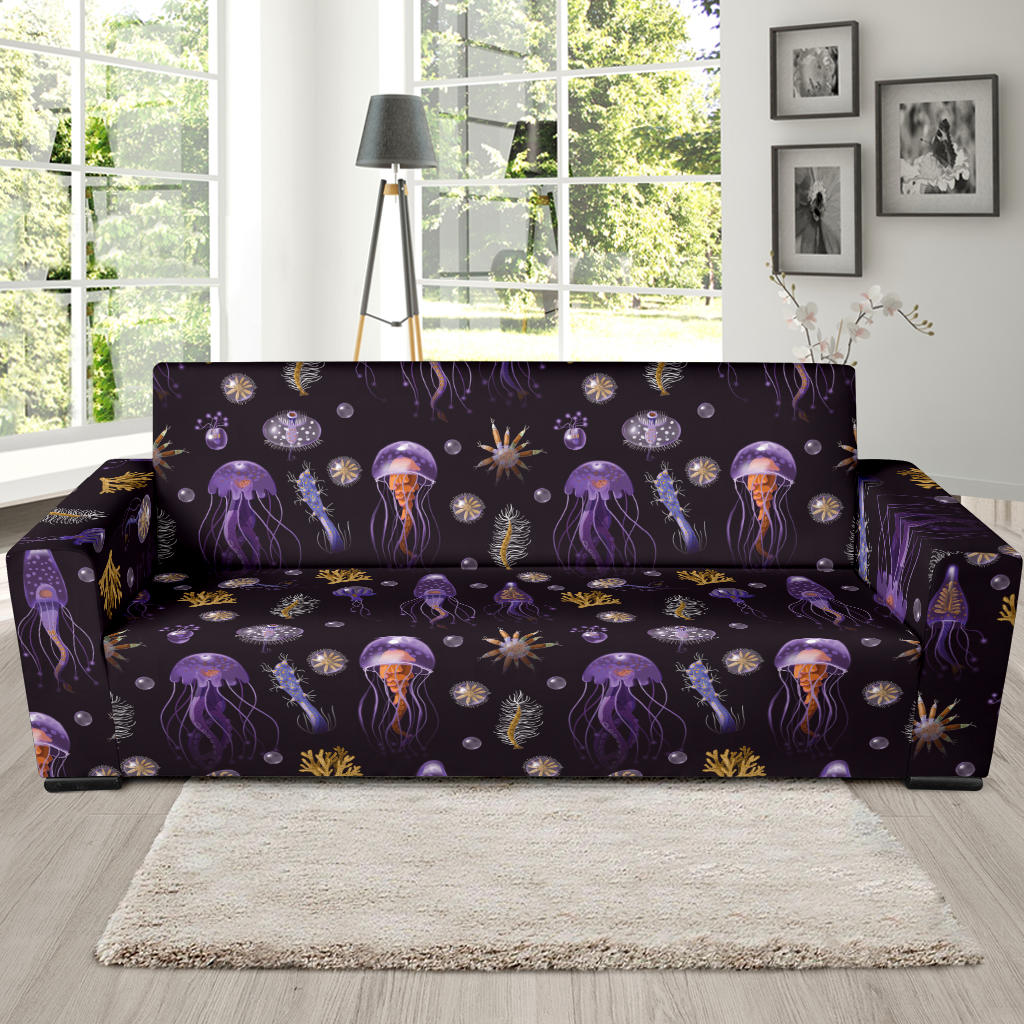 Seaweed With Jelly Fish Print Design LKS305 Sofa Slipcover