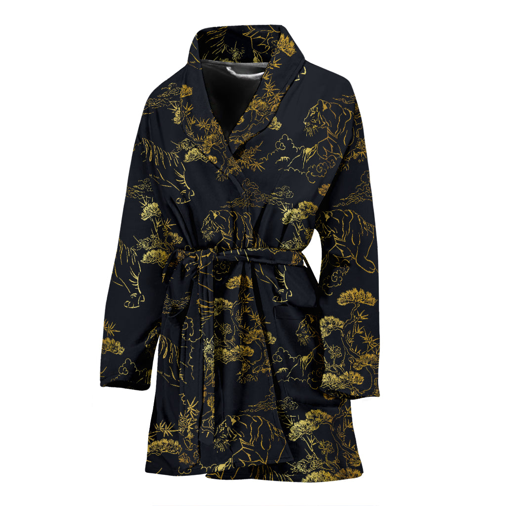 Tiger Japan Style Print Design LKS305 Women Bathrobe
