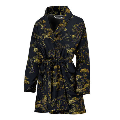 Tiger Japan Style Print Design LKS305 Women Bathrobe