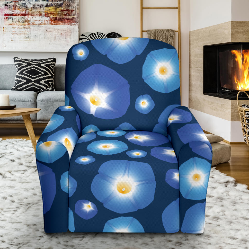 Morning Glory Pattern Print Design 02 Recliner Slipcover with Pocket