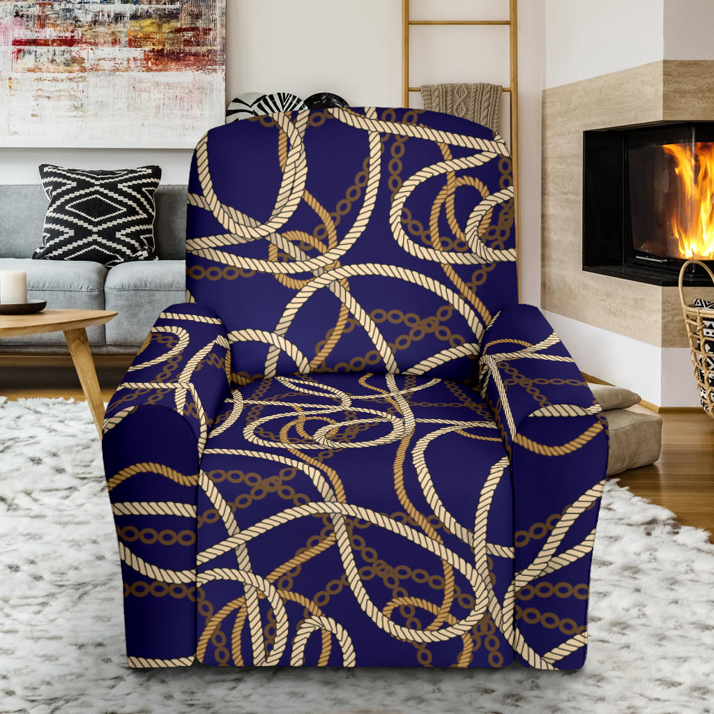 Rope Pattern Print Design A01 Recliner Slipcover with Pocket