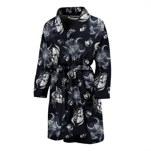 Vikings Print Design LKS304 Men Bathrobe