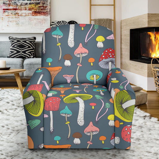 Mushroom Pattern Print Design A03 Recliner Slipcover with Pocket