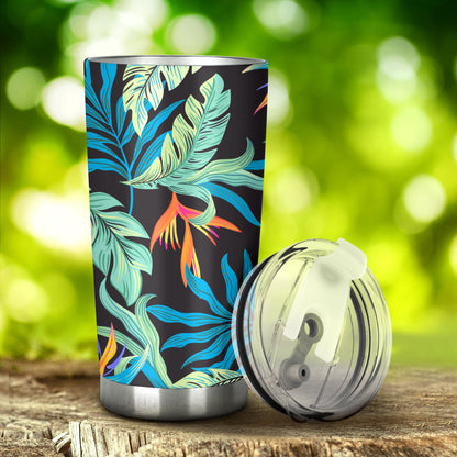Tropical Palm Leaves Hawaiian Flower Tumbler