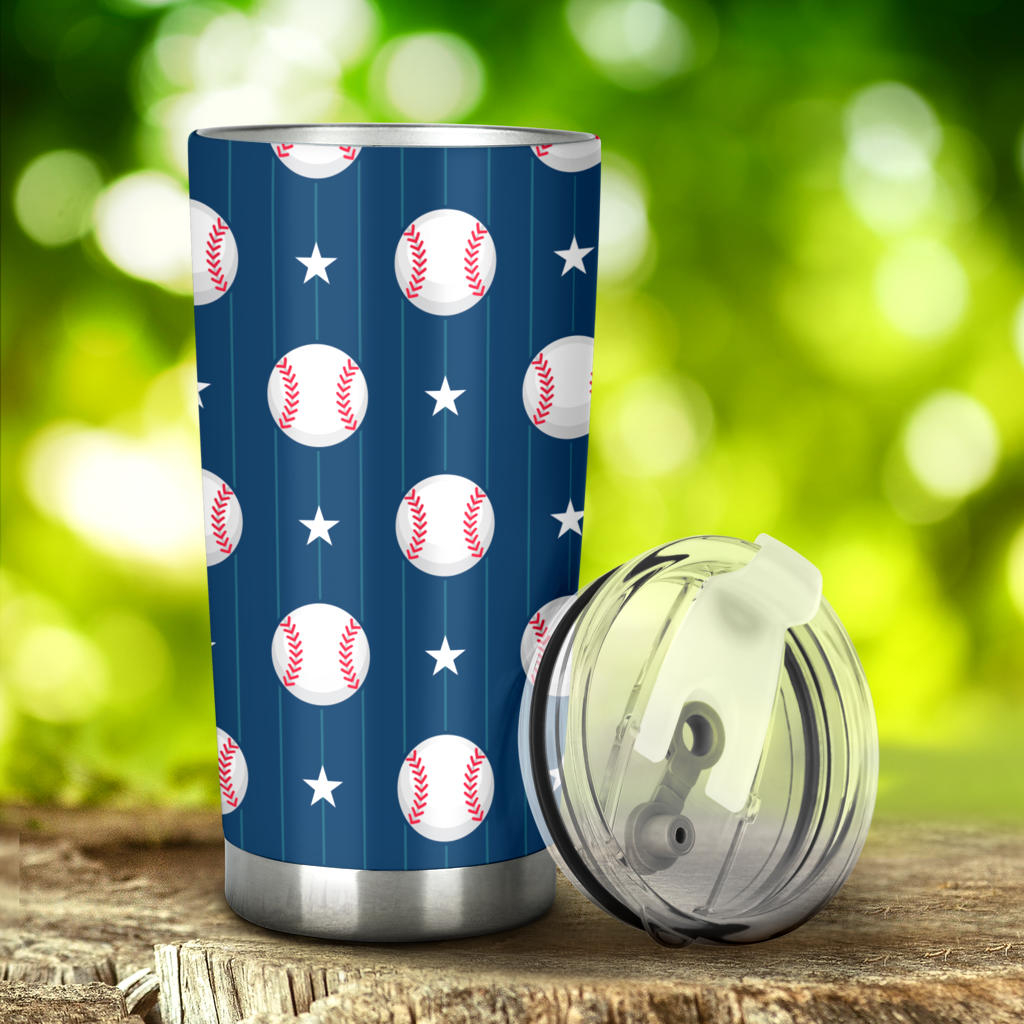 Baseball Star Print Pattern Tumbler