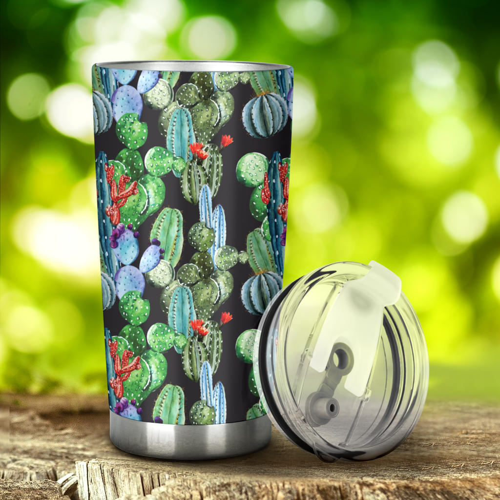 Cactus Watercolor Style Print Tumbler