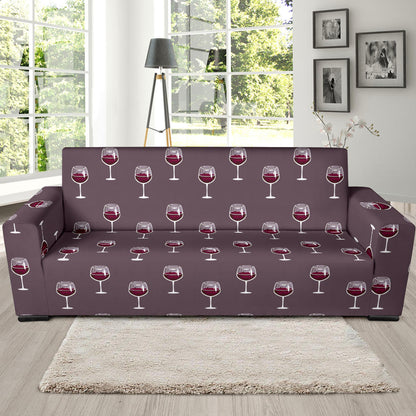 Wine Glass Pattern Print Design LKS305 Sofa Slipcover