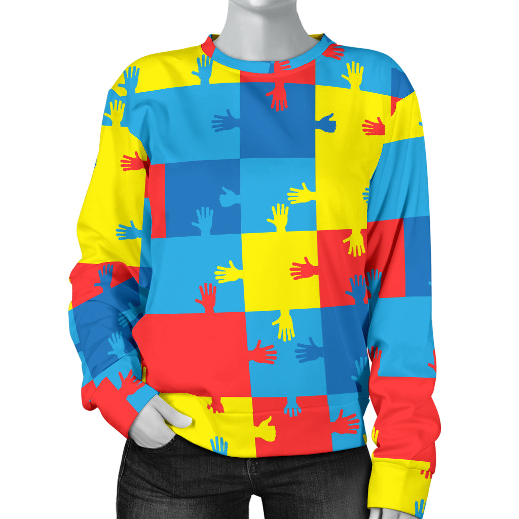 Autism Awareness Design Themed Print Women Long Sleeve Sweatshirt