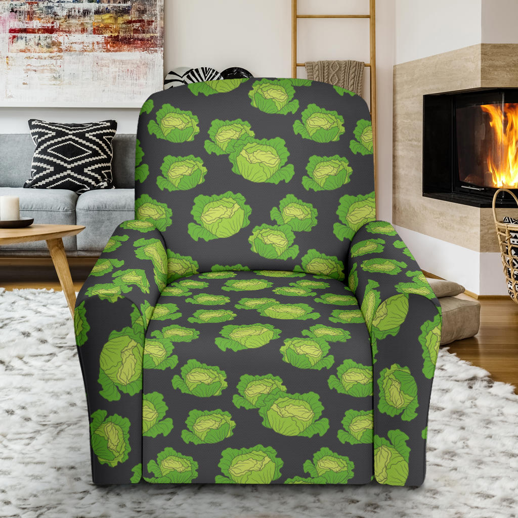 Cabbage Pattern Print Design 01 Recliner Slipcover with Pocket